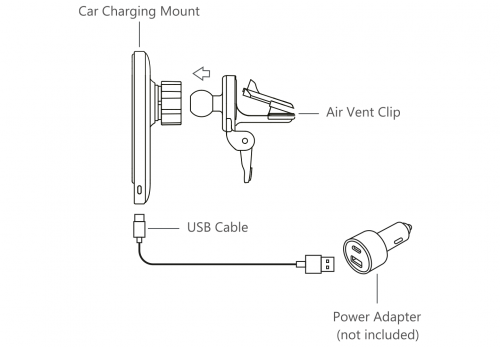 Magnetic Car Holder for Ventilation Grille MagSafe ESR metallic