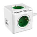 Cubenest PowerCube Extended USB A+C PD 20 W 1,5 m Type F green