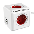 Cubenest PowerCube Extended USB A+C PD 20 W 1,5 m Type F red