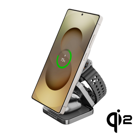 Cubenest Qi2 3in1 Foldable Magnetic Wireless Charger SQS312 Pro Samsung Watch