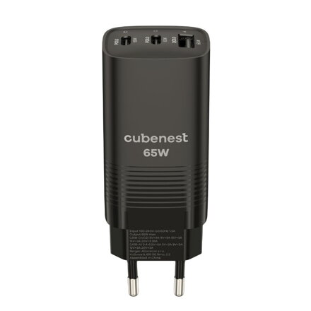 Cubenest PD GaN Adapter 65W S3D0 black