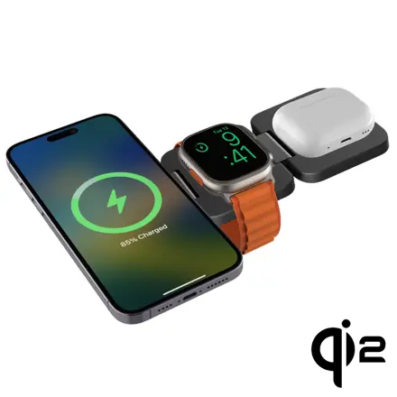 Cubenest Qi2 3in1 Foldable Magnetic Wireless Charger EQ310 grey