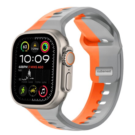 Apple Watch Premium Sports Band Orange/Grey