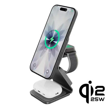 Cubenest Qi2.2 3in1 Magnetic Wireless Charger SQ314 grey