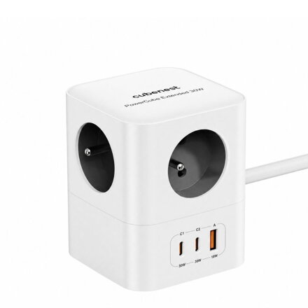 Cubenest PowerCube Extended USB A+C PD 20 W 1,5 m Type E grey
