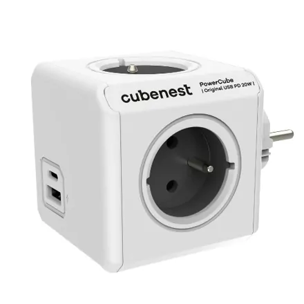 Cubenest PowerCube Original USB A+C PD 20 W Type E grey