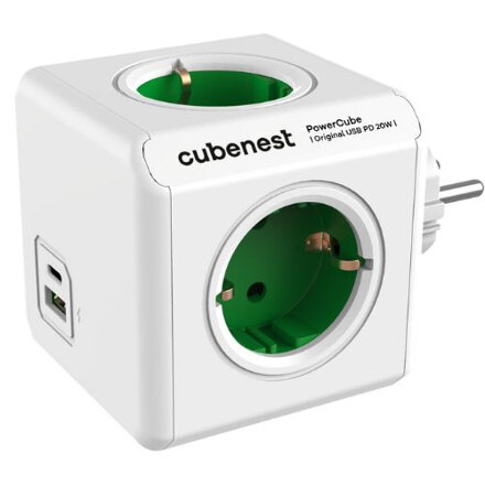 Cubenest PowerCube Original USB A+C PD 20 W Type F green