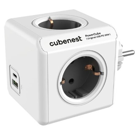 Cubenest PowerCube Original USB A+C PD 20 W Type F grey