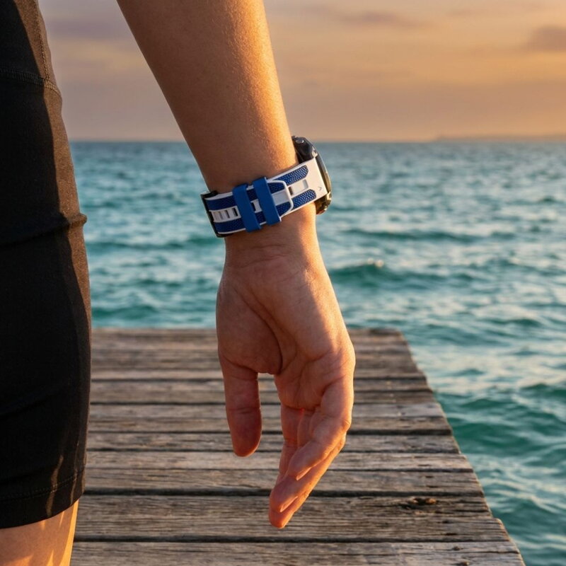Garmin Watch Premium Sports Band White/Blue