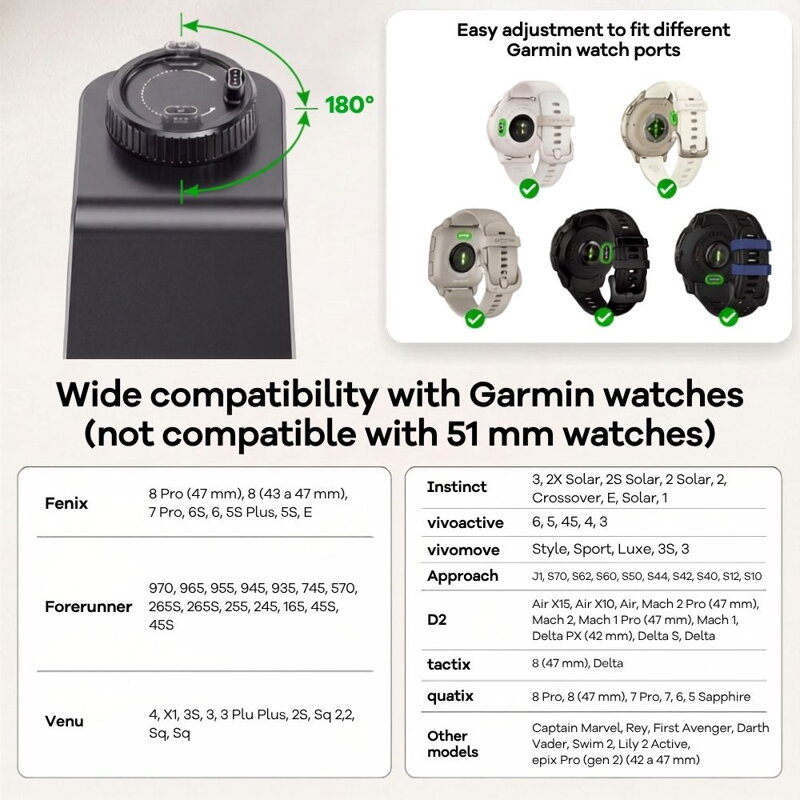 Cubenest Qi2.2 3in1 Magnetic Wireless Charger SQ314 Pro Garmin Watch