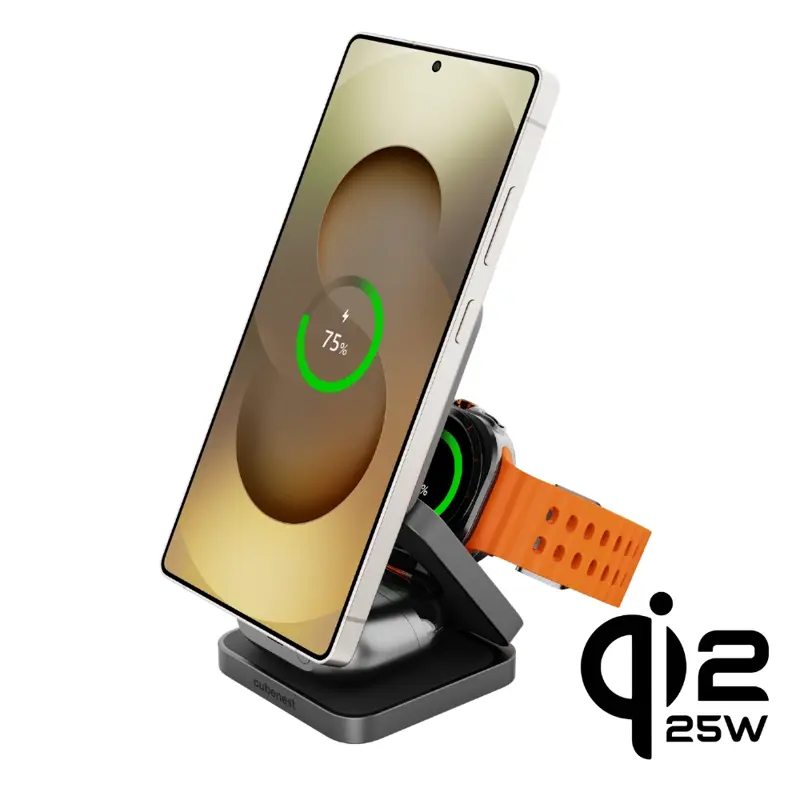 Cubenest Qi2.2 3in1 Foldable Magnetic Wireless Charger SQS312 Pro Samsung Watch
