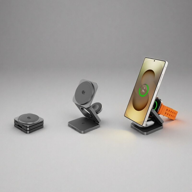 Cubenest Qi2.2 3in1 Foldable Magnetic Wireless Charger SQS312 Pro Samsung Watch