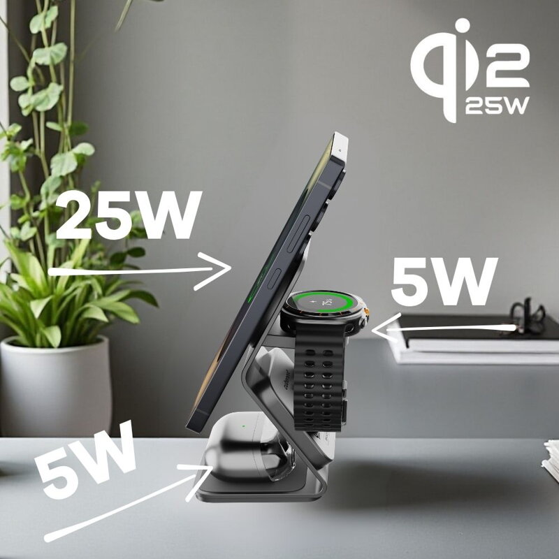 Cubenest Qi2.2 3in1 Magnetic Wireless Charger SQS314 Pro Samsung Watch