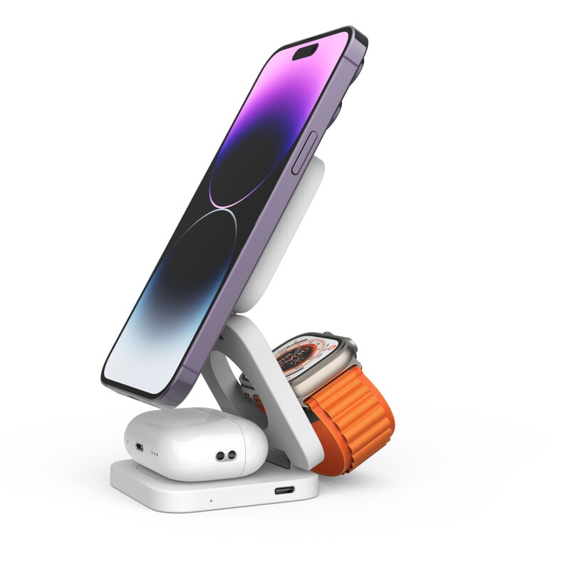 Cubenest 3in1 Foldable Magnetic Wireless Charger E310 white