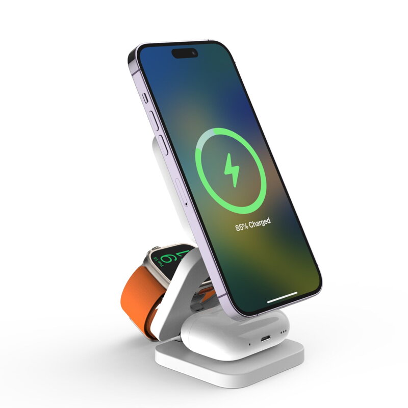 Cubenest 3in1 Foldable Magnetic Wireless Charger E310 white