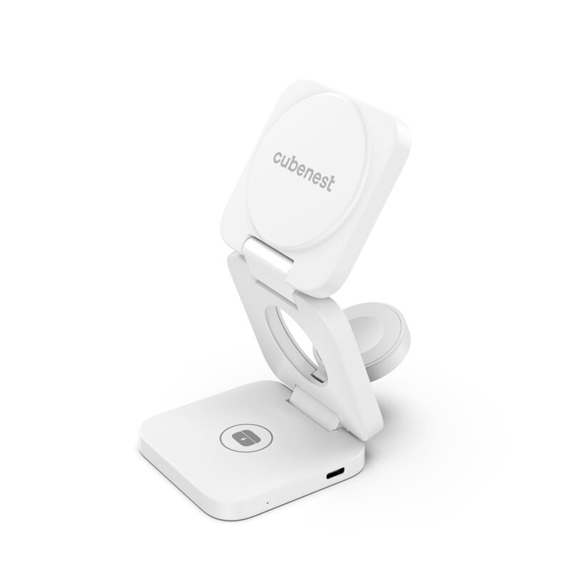 Cubenest 3in1 Foldable Magnetic Wireless Charger E310 white