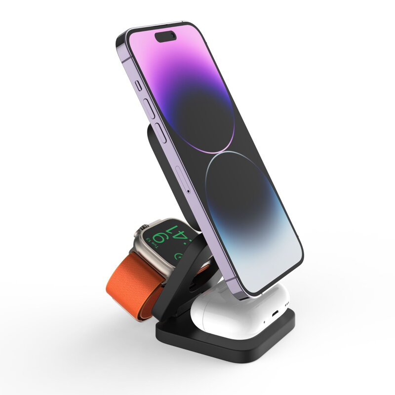 Cubenest 3in1 Foldable Magnetic Wireless Charger E310 grey