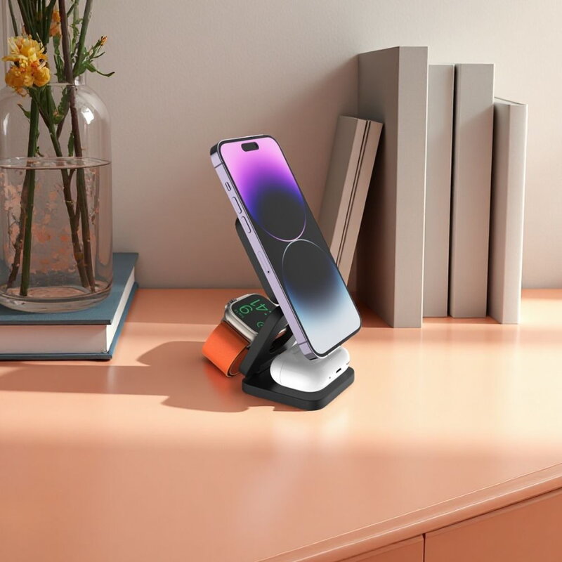 Cubenest Qi2 3in1 Foldable Magnetic Wireless Charger EQ310 grey