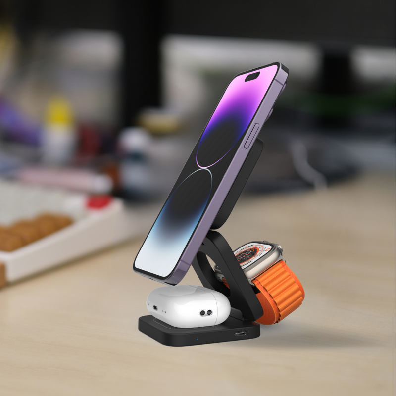 Cubenest 3in1 Foldable Magnetic Wireless Charger E310 grey