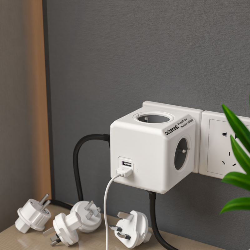 Cubenest PowerCube Rewirable USB A+C PD 20 W Type F grey