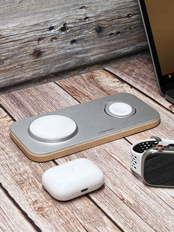 Cubenest 2in1 Magnetic Wireless Charger K200 silver