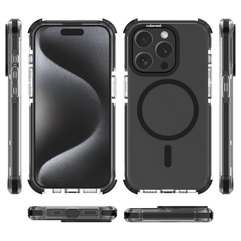 Cubenest iPhone 15 Pro Case MagPro Strong Guard black
