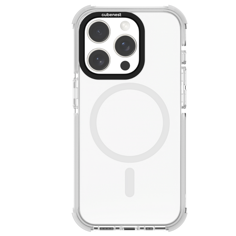 Cubenest iPhone 15 Pro Case MagPro Strong Guard white