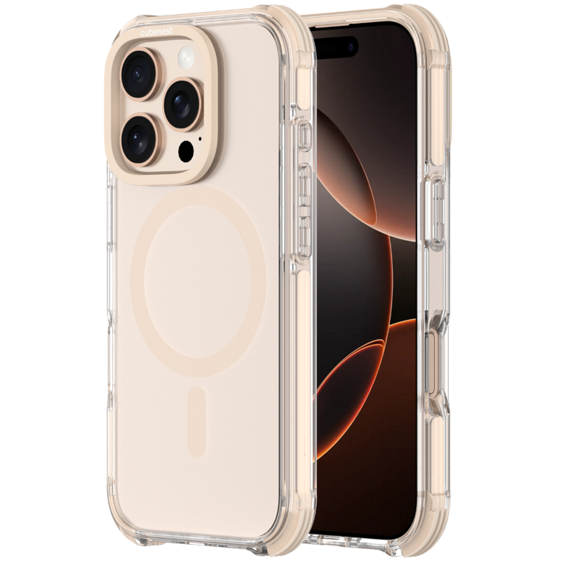 Cubenest iPhone 16 Pro Case MagPro Strong Guard gold