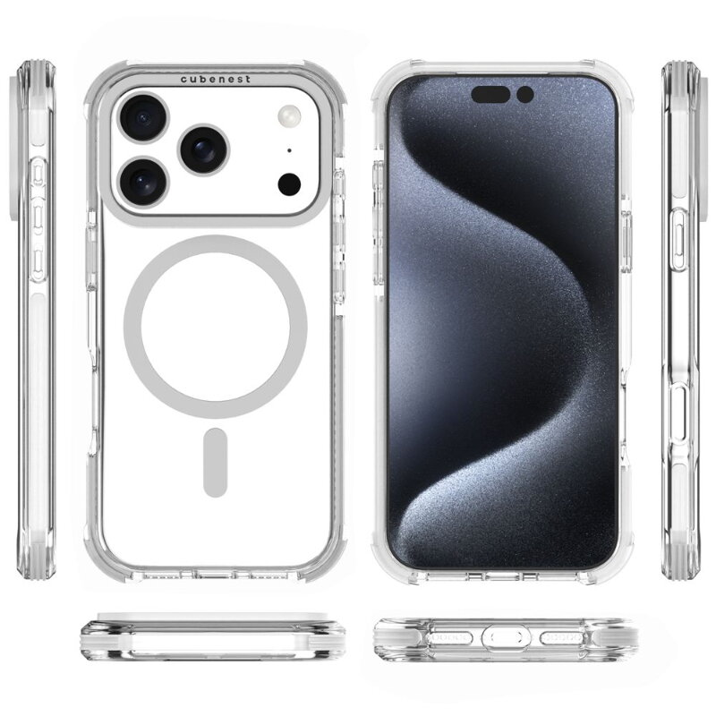 Cubenest iPhone 17 Pro Case MagPro Strong Guard white