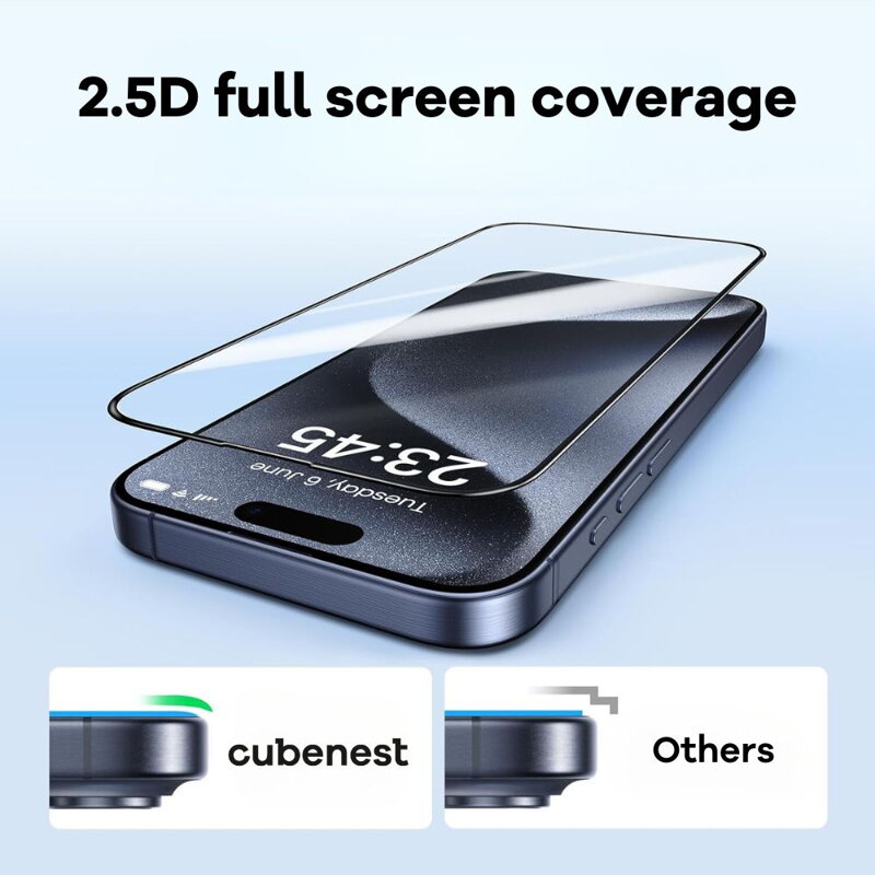 Cubenest Tempered Glass for iPhone 15 Pro