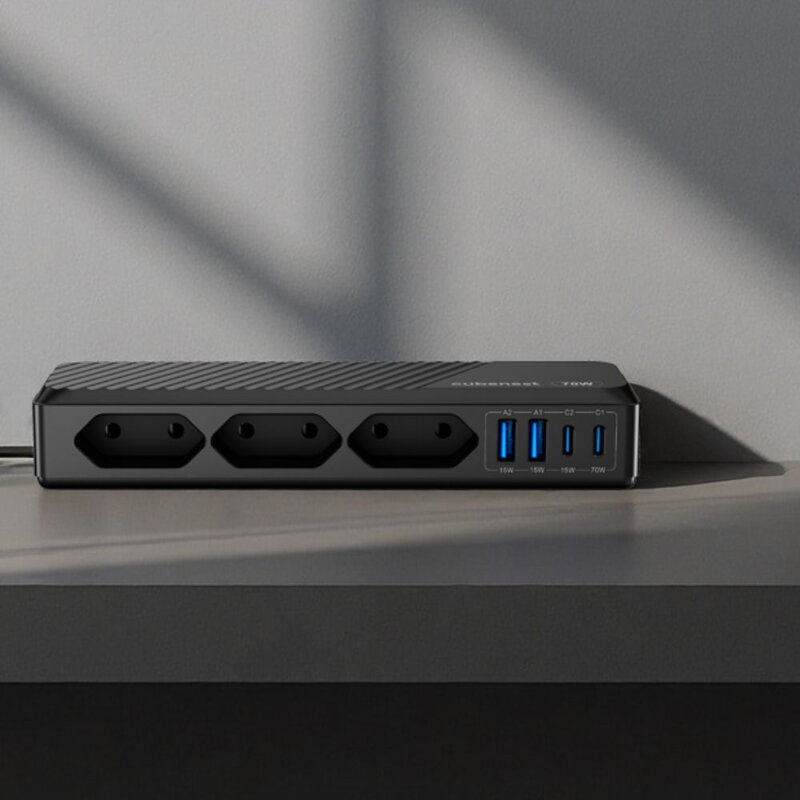 Cubenest PD GaN PowerStrip SlimLine 7in1 Extended USB 70W