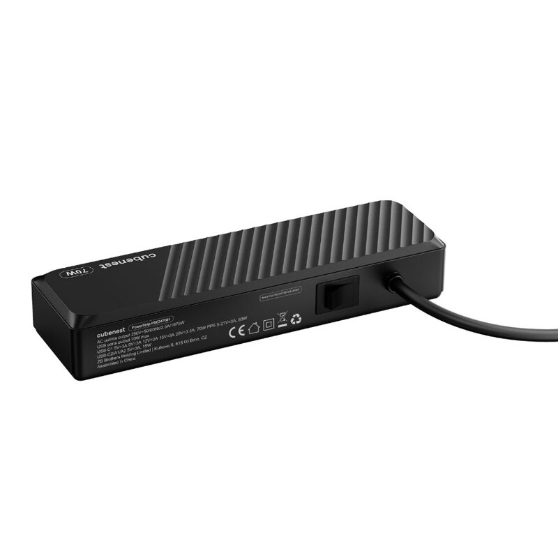 Cubenest PD GaN PowerStrip SlimLine 7in1 Extended USB 70W