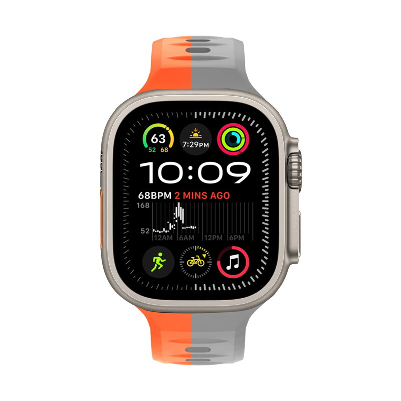 Apple Watch Premium Sports Band Orange/Grey