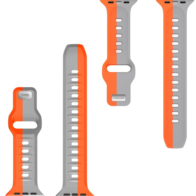 Apple Watch Premium Sports Band Orange/Grey