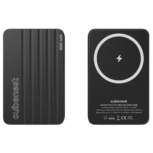 Cubenest Magnetic Wireless PowerBank 5000 mAh S1B1 black