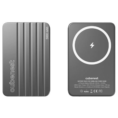 Cubenest Magnetic Wireless PowerBank 5000 mAh S1B1 grey