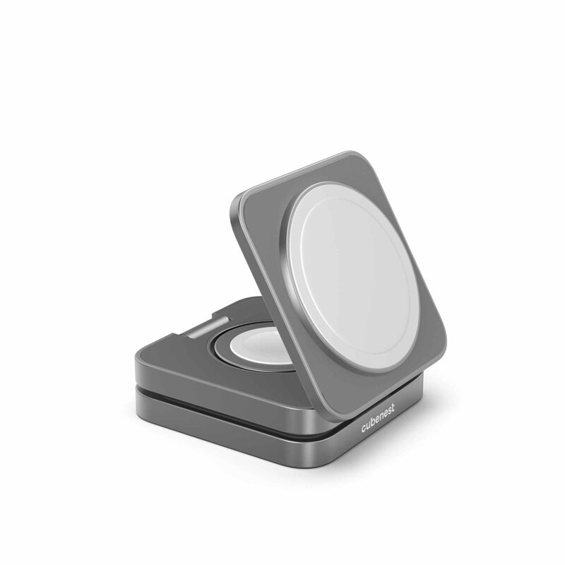 Cubenest 3in1 Foldable Magnetic Wireless Charger S312 Pro grey