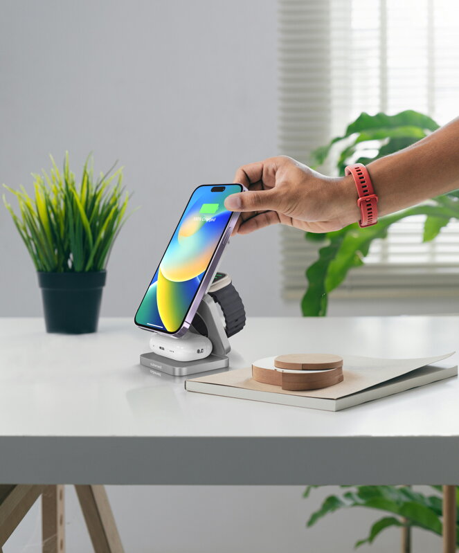Cubenest 3in1 Foldable Magnetic Wireless Charger S312 Pro grey