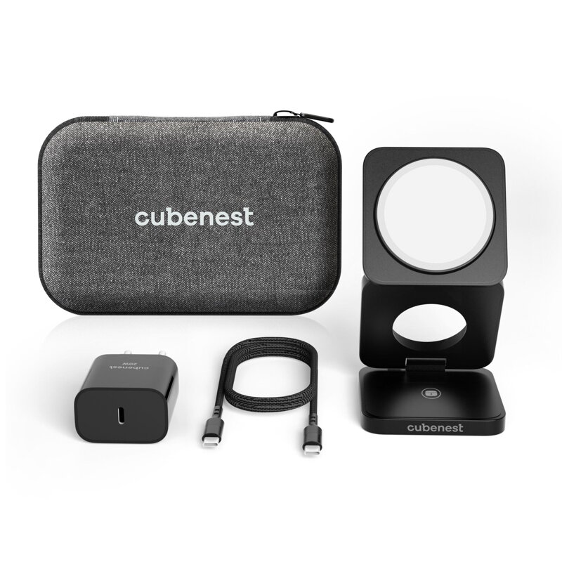 Cubenest 3in1 Foldable Magnetic Wireless Charger S312 Pro black