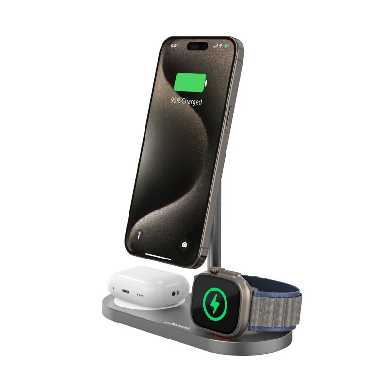 Cubenest 3in1 Magnetic Wireless Charger S313 Pro grey