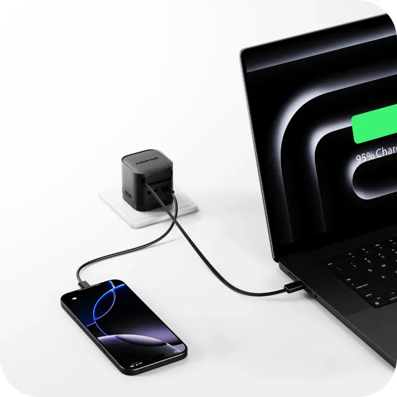 Cubenest GaN nabíječka s kabelem 65W S3D2