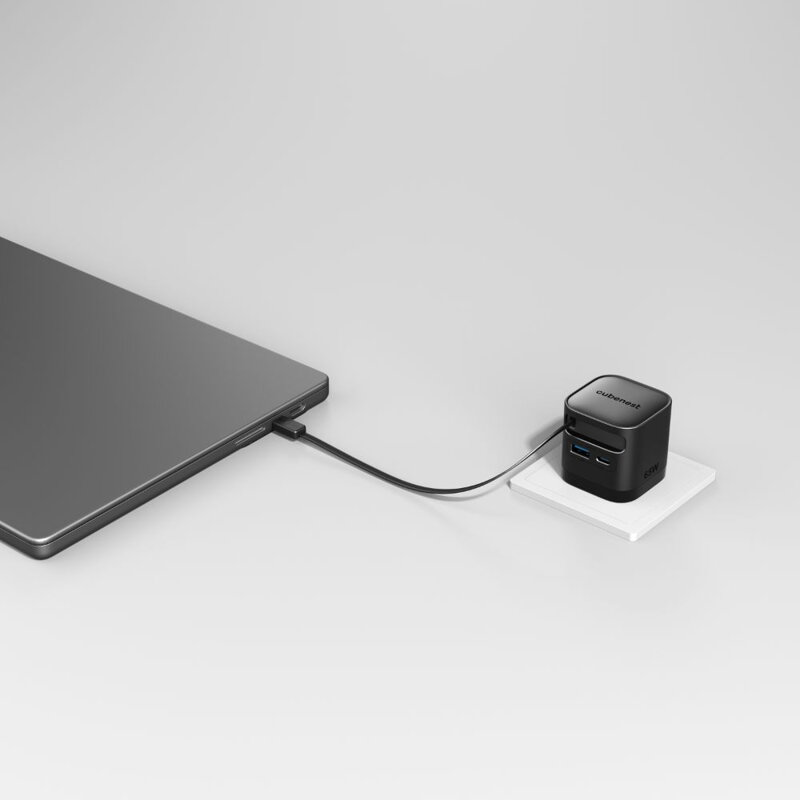 Cubenest PD GaN Adapter with Cable 65W S3D2