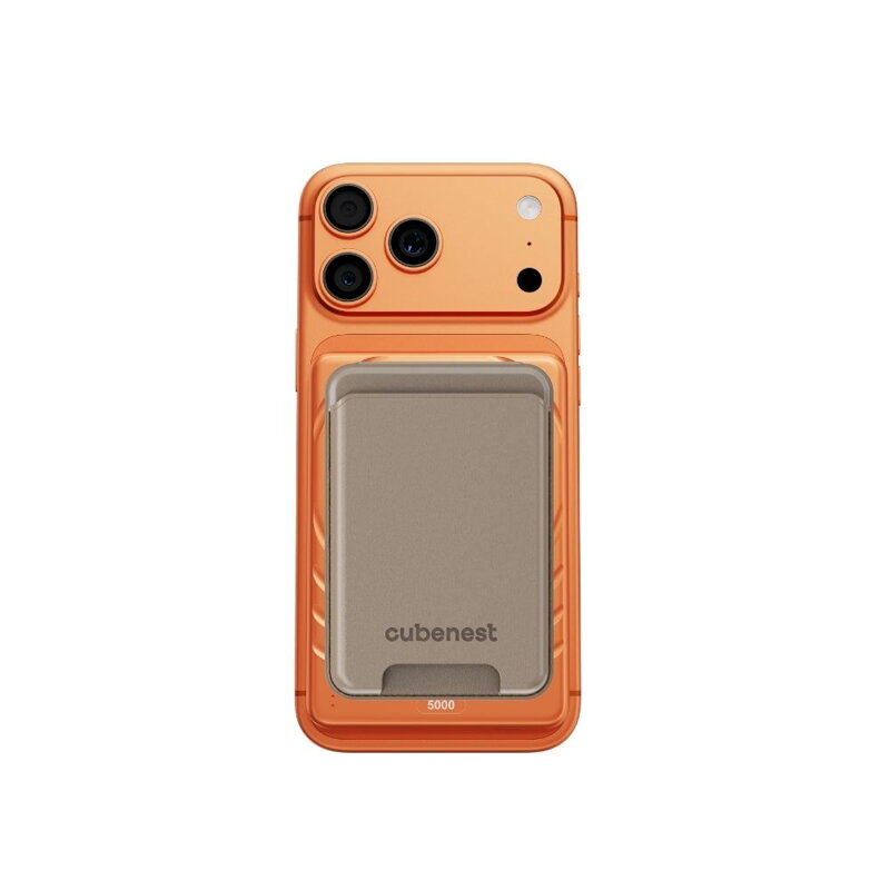 Cubenest Qi2 Magnetic Wireless SlimDual PowerBank 5000 mAh SQ1B3D orange