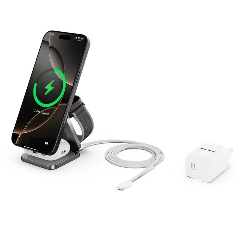 Cubenest Qi2.2 3in1 Foldable Magnetic Wireless Charger SQ312 Ultra grey
