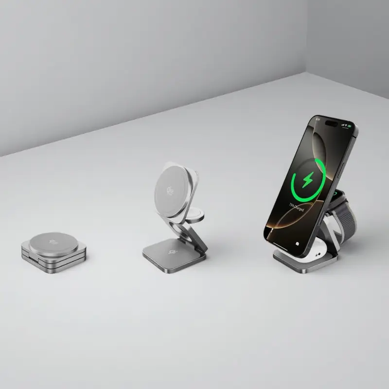 Cubenest Qi2.2 3in1 Foldable Magnetic Wireless Charger SQ312 Ultra grey