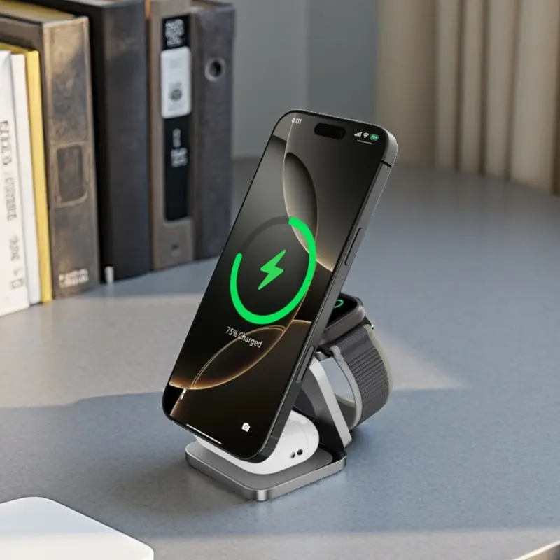 Cubenest Qi2.2 3in1 Foldable Magnetic Wireless Charger SQ312 Ultra grey