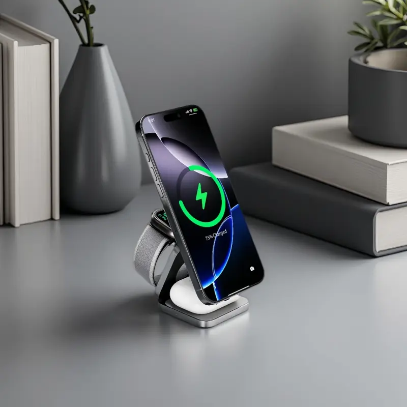 Cubenest Qi2.2 3in1 Foldable Magnetic Wireless Charger SQ312 Ultra grey