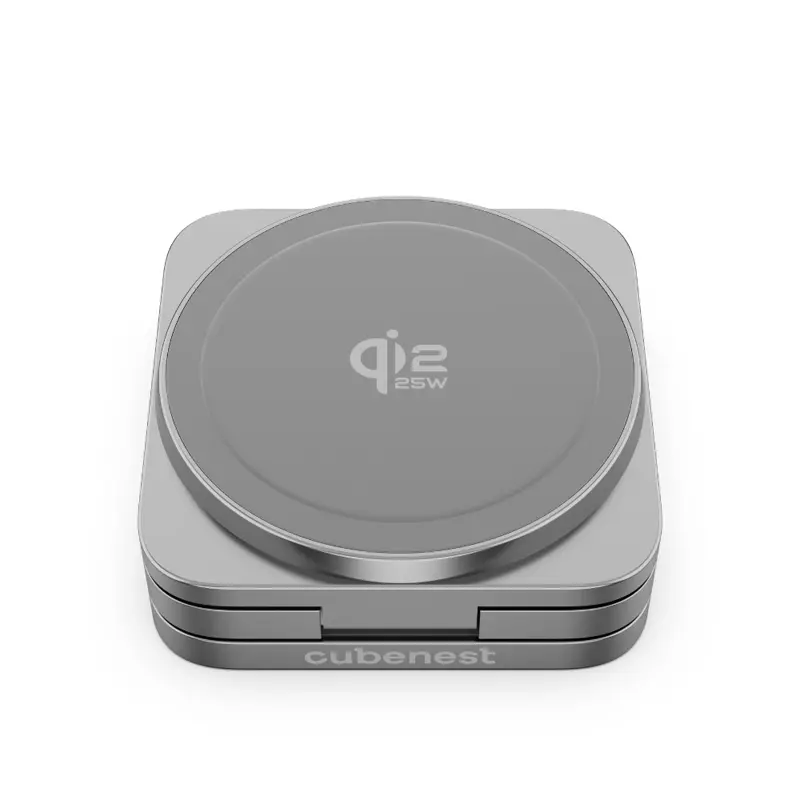Cubenest Qi2.2 3in1 Foldable Magnetic Wireless Charger SQ312 Ultra grey