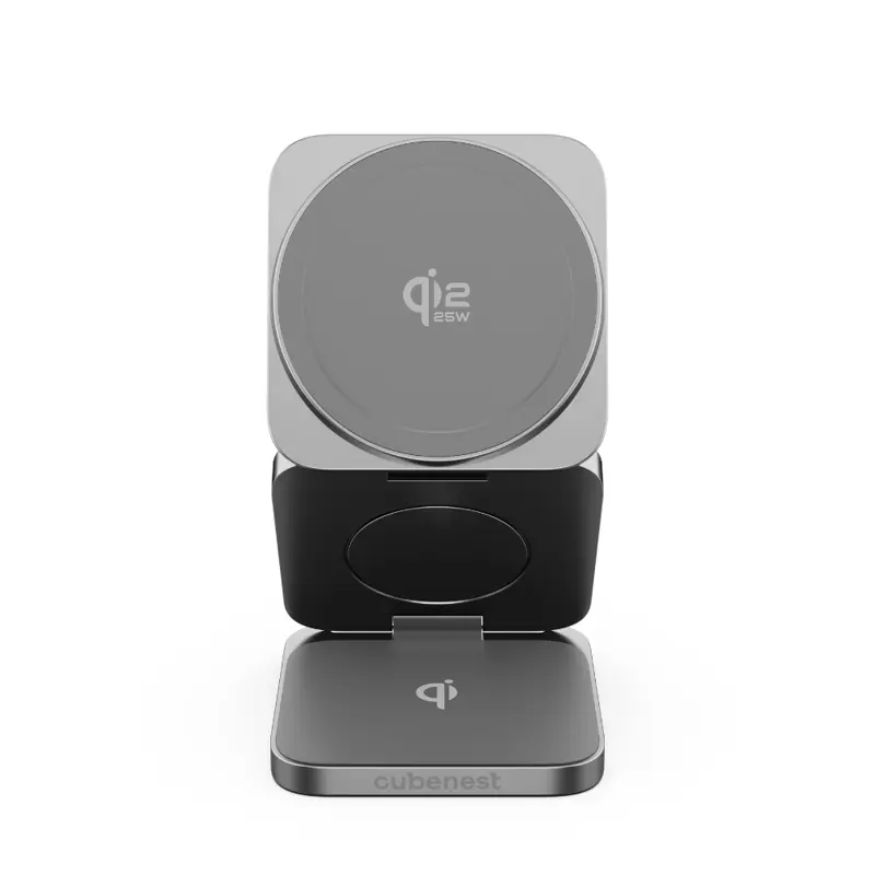 Cubenest Qi2.2 3in1 Foldable Magnetic Wireless Charger SQ312 Ultra grey