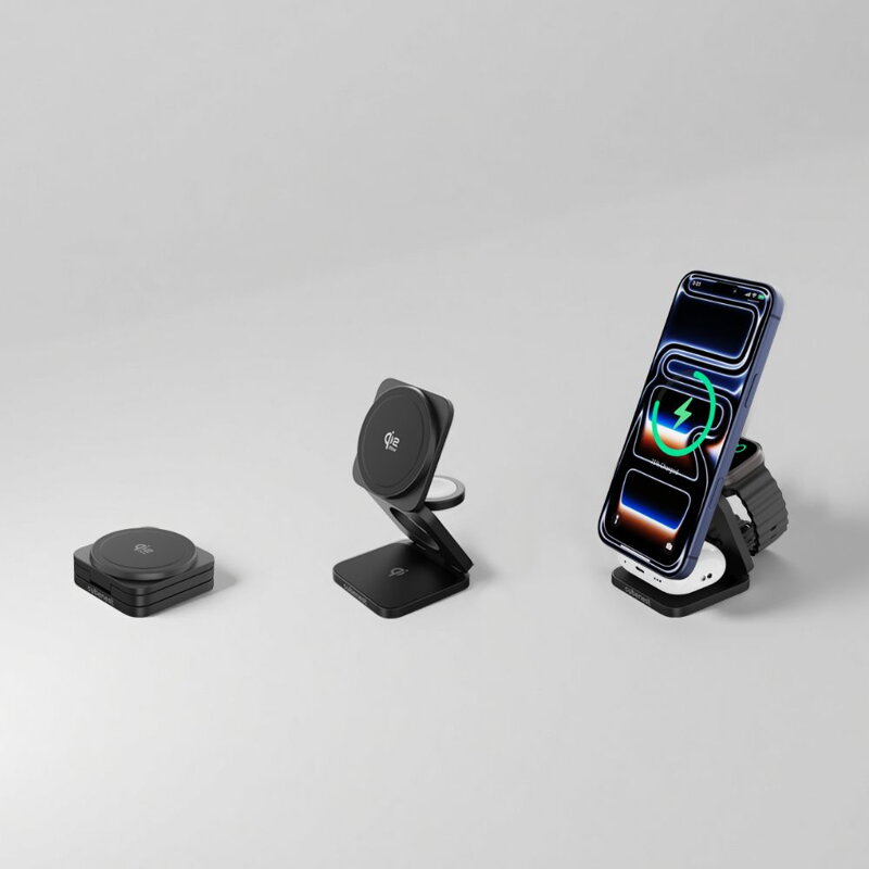 Cubenest Qi2.2 3in1 Foldable Magnetic Wireless Charger SQ312 Ultra black